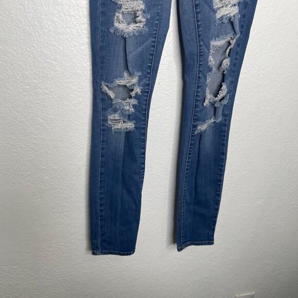 Pacsun Womens Jeans Size 27 Jeggings Denim Blue Light Wash Distressed - Picture 9 of 16